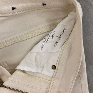Ann Taylor cream flared cropped denim